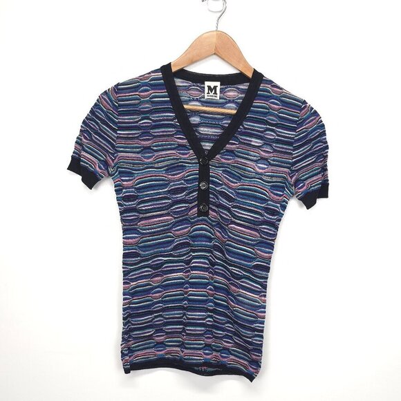 M MISSONI Multi Color Viscose Wool Blend Knit Shirt - Picture 6 of 11